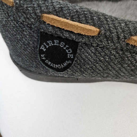 Fireside By Dearfoams Men's Grafton Genuine Shearling Moccasin Slipper 12 New - Picture 5 of 11